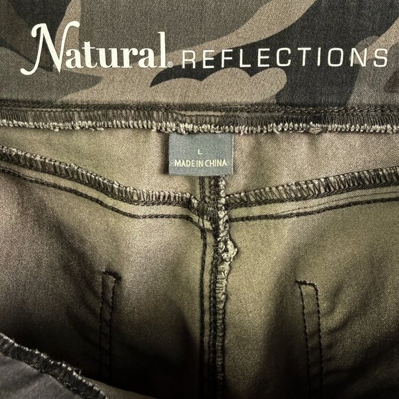 NATURAL REFLECTIONS Platinum Stretch Camo Jogger Pants Large Cotton Blend - Picture 4 of 12